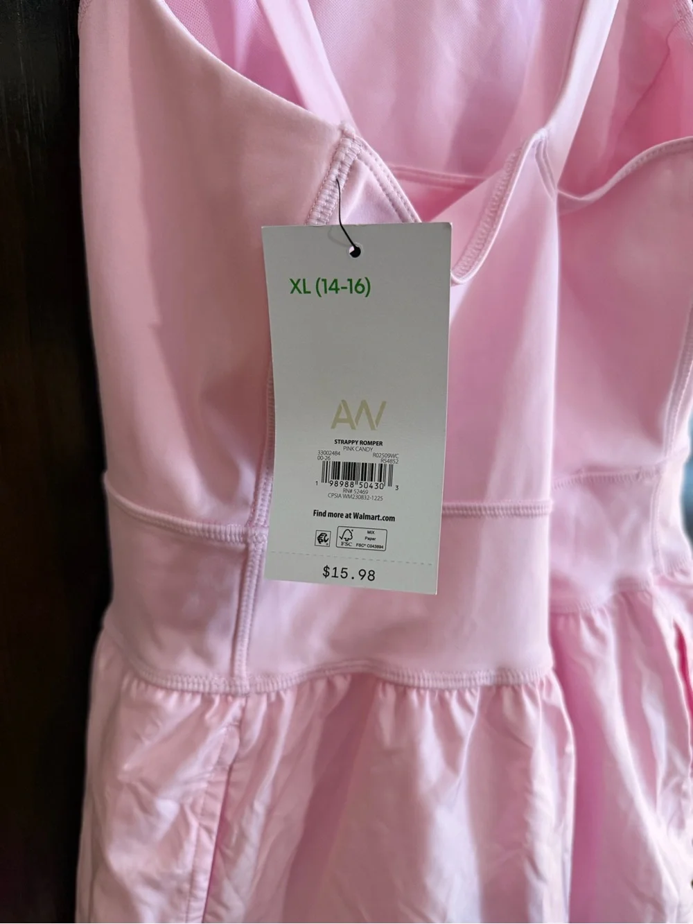 Athletic Works Girls Light Pink One-Piece Romper